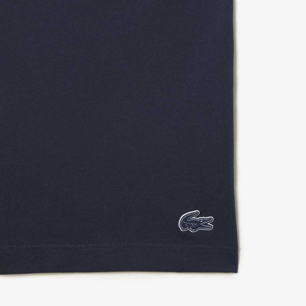 Blue Lacoste Loose Fit Organic Cotton Pique T-Shirt | ZJKMEQ-095