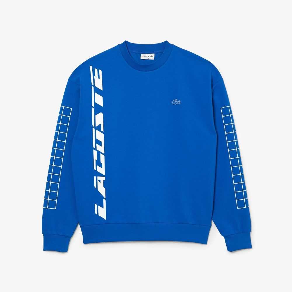 Blue Lacoste Loose Fit Pique Sweatshirt | UISZFM-342