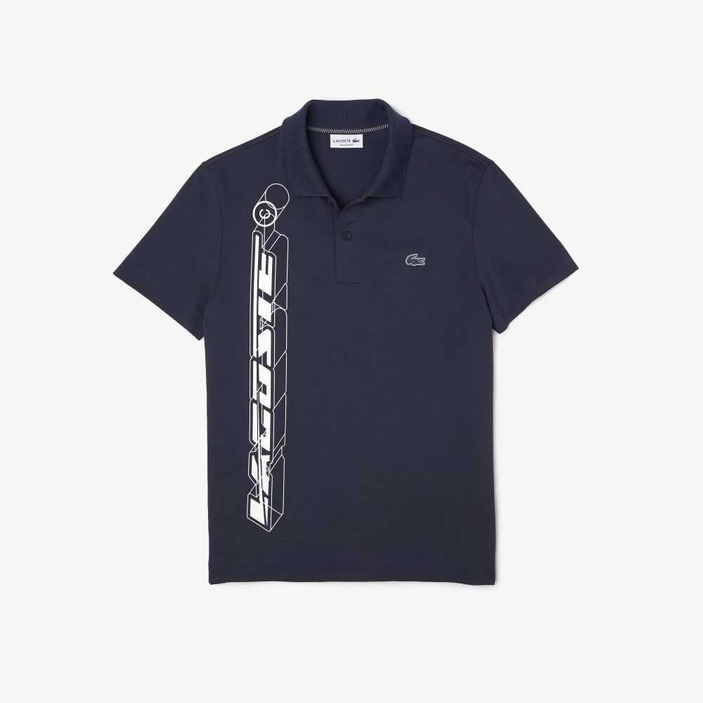 Blue Lacoste Movement Signature 3D Polo | EOZDRC-103