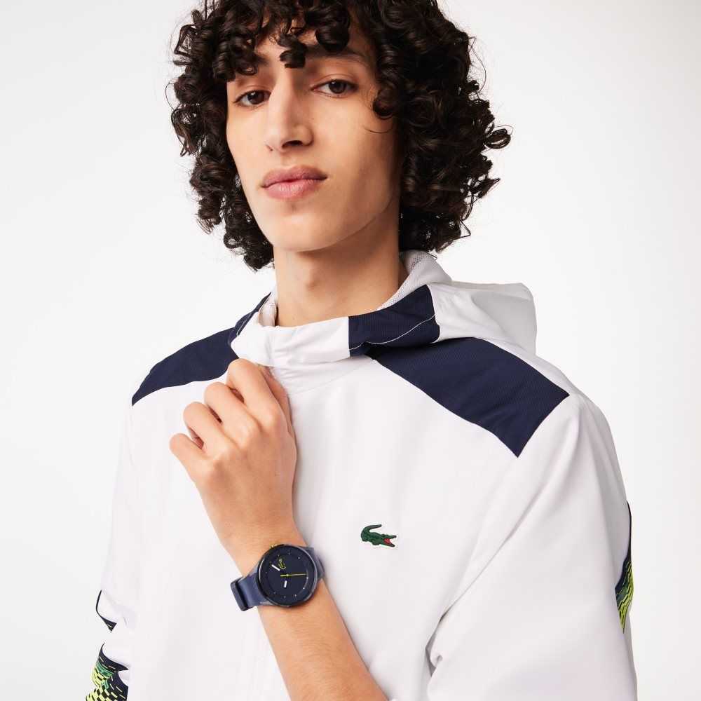 Blue Lacoste Ollie 3 Hands Watch Blue Silicone | CFWMVR-840