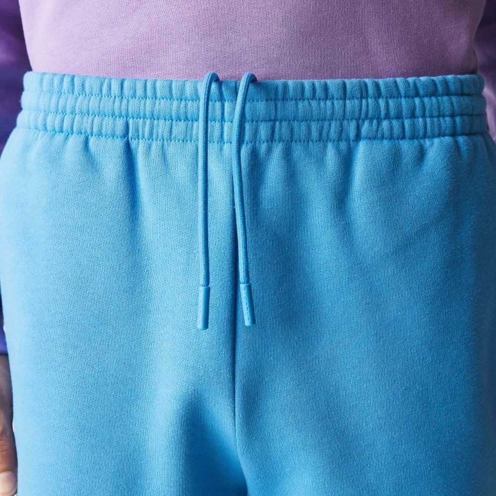 Blue Lacoste Organic Brushed Cotton Fleece Shorts | JPGXSL-674