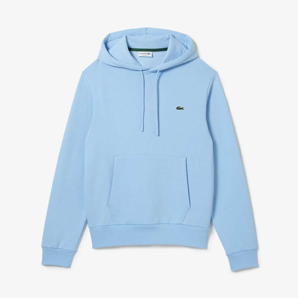 Blue Lacoste Organic Cotton Hooded Sweatshirt | RBVXTJ-218