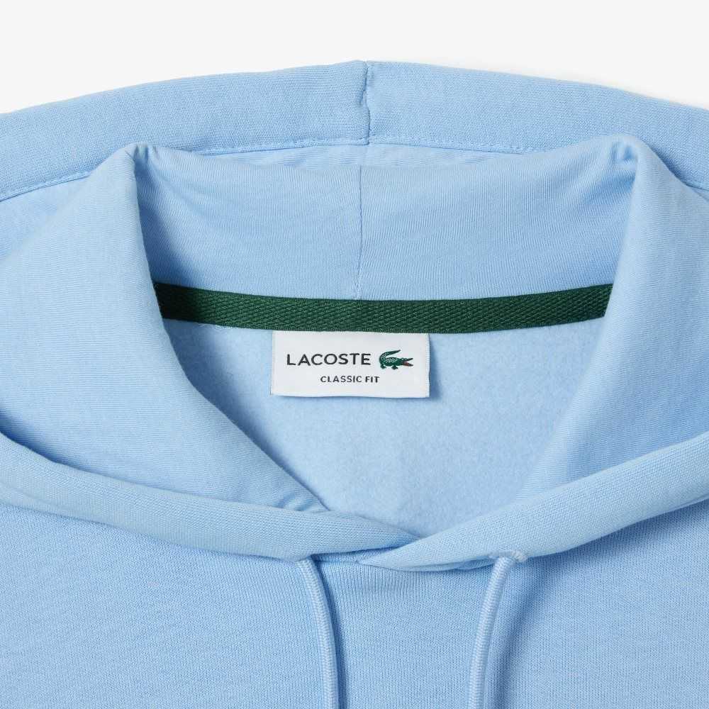 Blue Lacoste Organic Cotton Hooded Sweatshirt | RBVXTJ-218