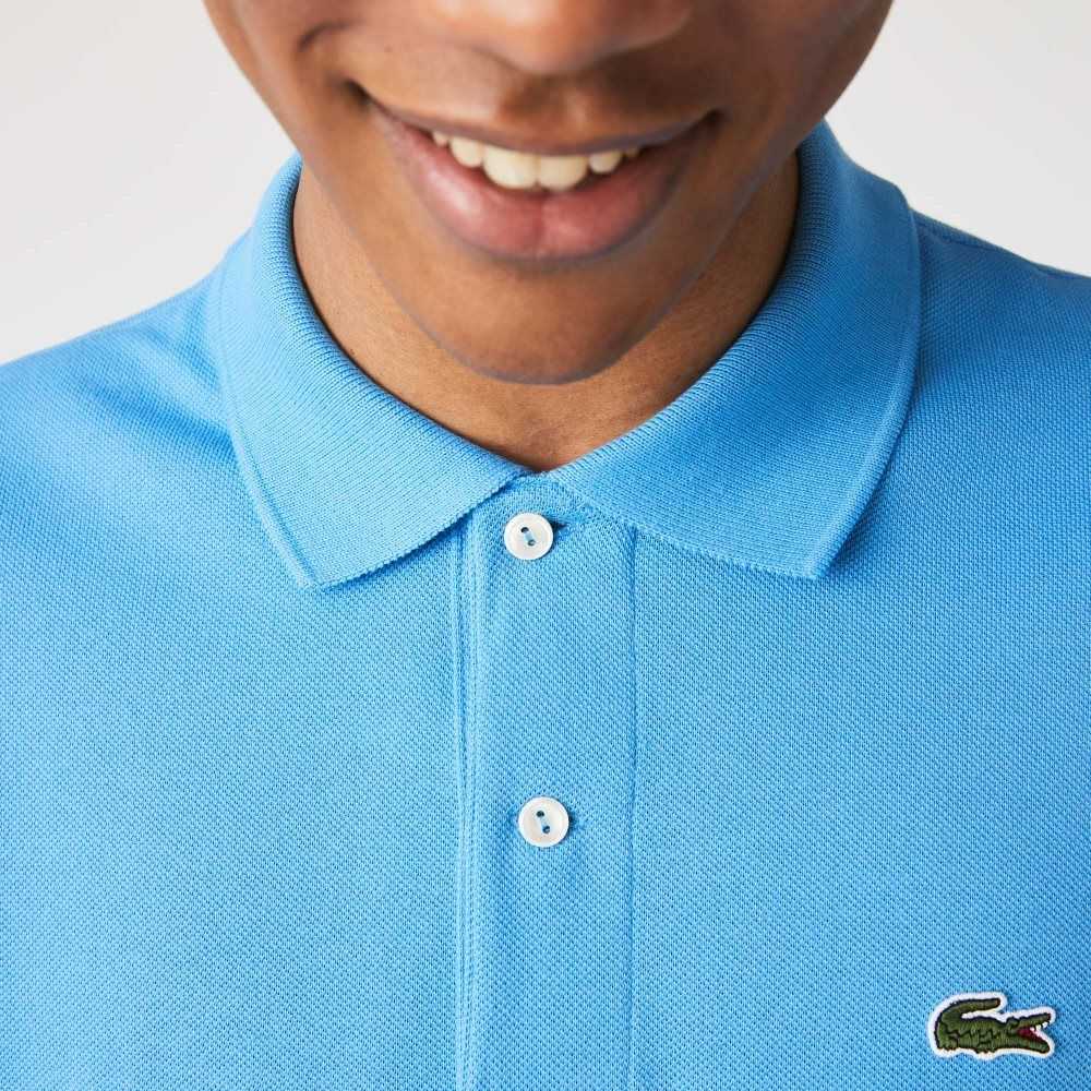 Blue Lacoste Original L.12.12 Long Sleeve Cotton Polo | ISJPTC-726