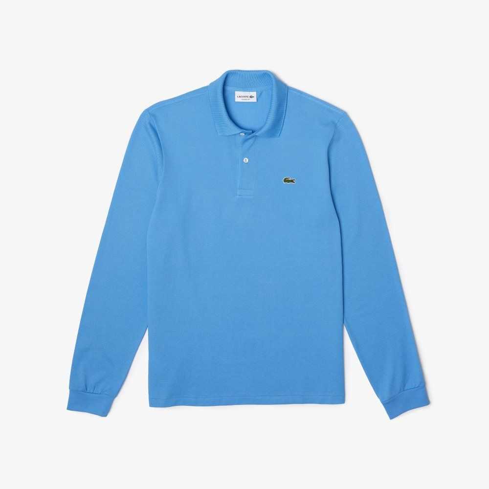 Blue Lacoste Original L.12.12 Long Sleeve Cotton Polo | ISJPTC-726