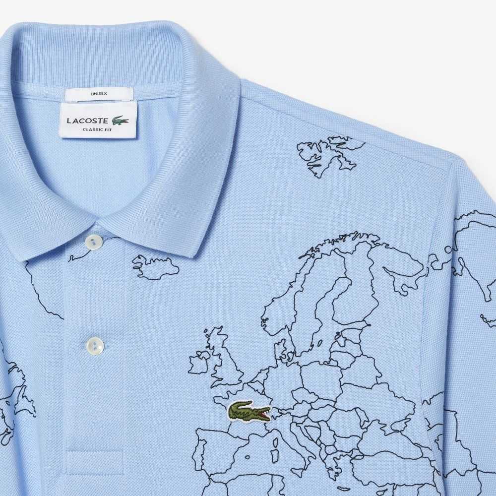 Blue Lacoste Original L.12.12 Planisphere Polo | NGYMQA-539