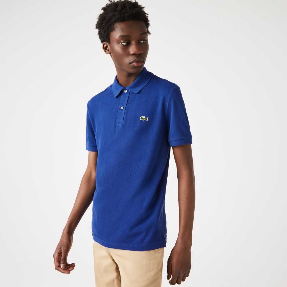 Blue Lacoste Original L.12.12 Slim Fit Petit Pique Cotton Polo | LAQJDW-074