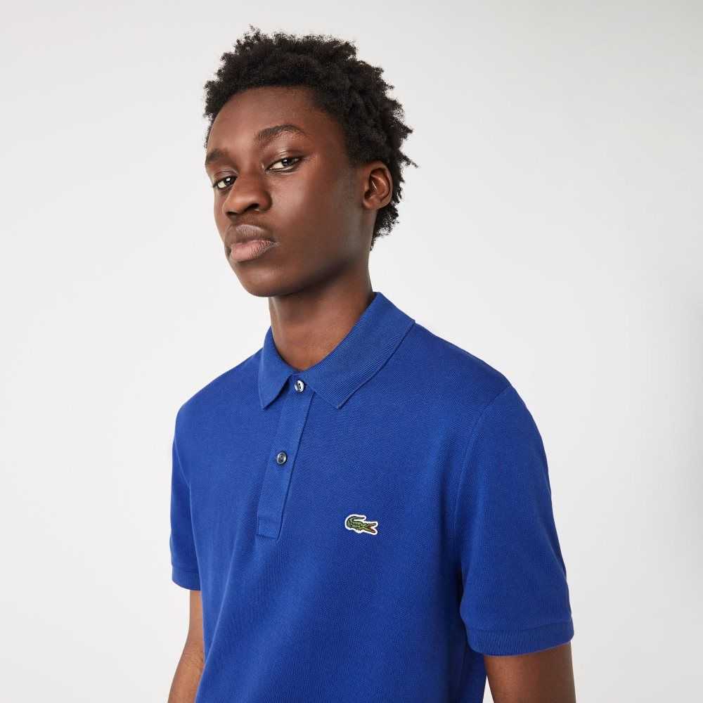 Blue Lacoste Original L.12.12 Slim Fit Petit Pique Cotton Polo | LAQJDW-074