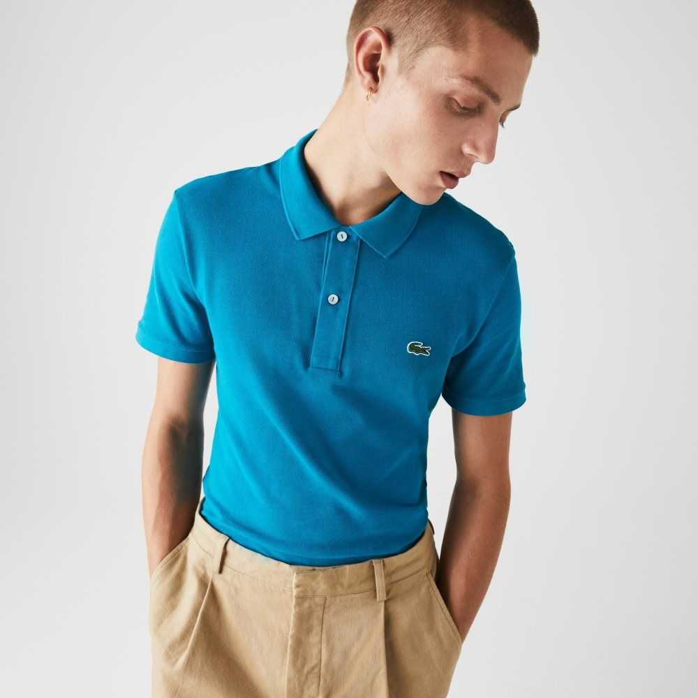 Blue Lacoste Original L.12.12 Slim Fit Petit Pique Cotton Polo | PIFJAX-951