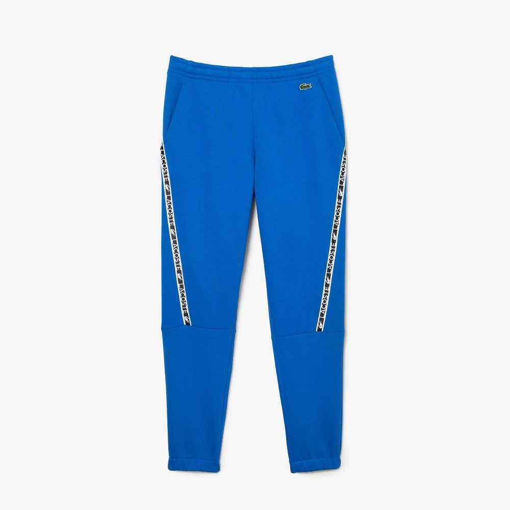 Blue Lacoste Printed Bands Trackpants | UNFBKS-170