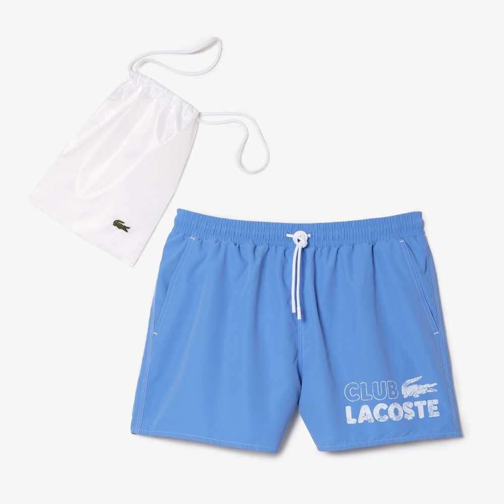 Blue Lacoste Quick-Dry Swim Trunks with Integrated Lining | LRJXQO-749