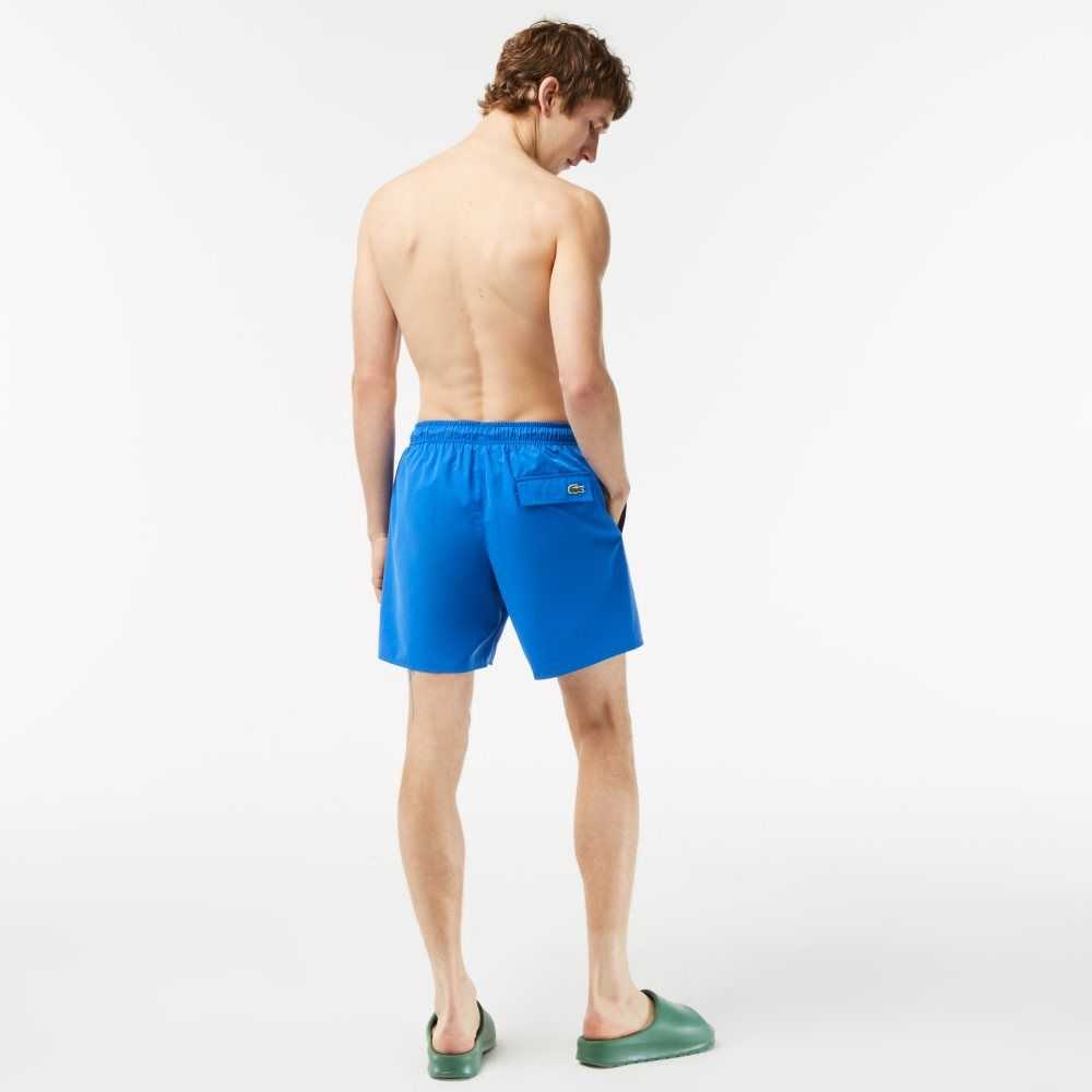 Blue Lacoste Quick-Dry Swim Trunks with Travel Bag | SHYIPC-136