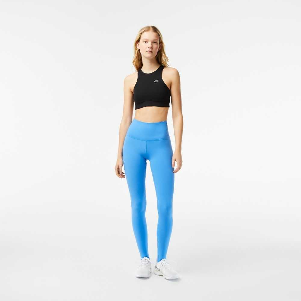 Blue Lacoste Recycled Polyester Tapered Leggings | GAPNOZ-862