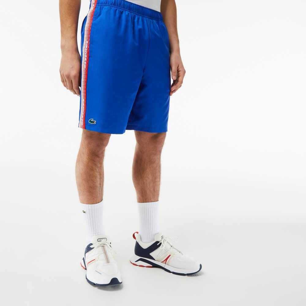 Blue Lacoste Recycled Polyester Tennis Shorts | VQEFJN-750