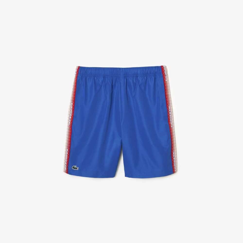 Blue Lacoste Recycled Polyester Tennis Shorts | VQEFJN-750