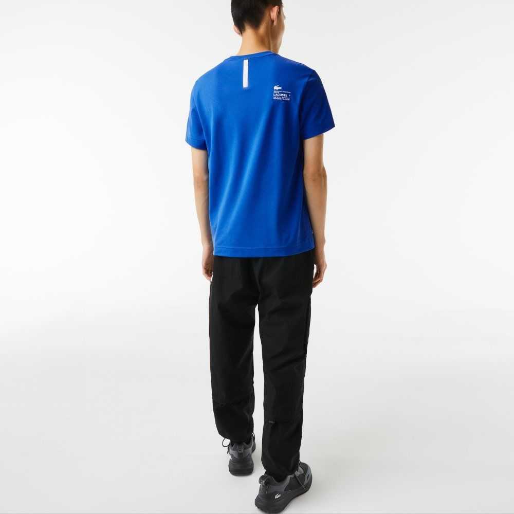 Blue Lacoste Regular Fit Branded Pique T-Shirt | KJHXUV-627