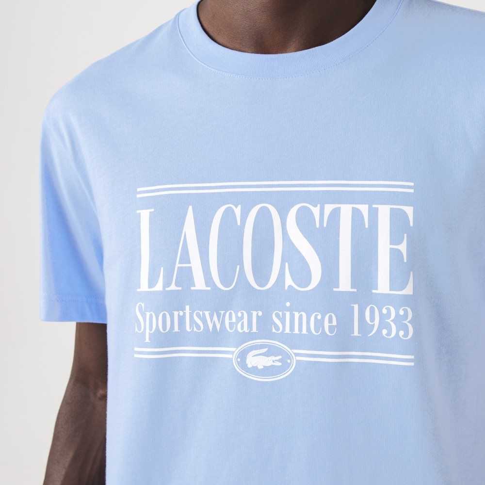 Blue Lacoste Regular Fit Jersey T-Shirt | MCRQEI-569