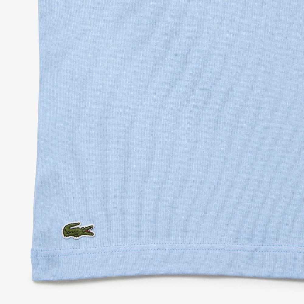 Blue Lacoste Relaxed Fit Organic Cotton Jersey T-Shirt | VUGXHB-591