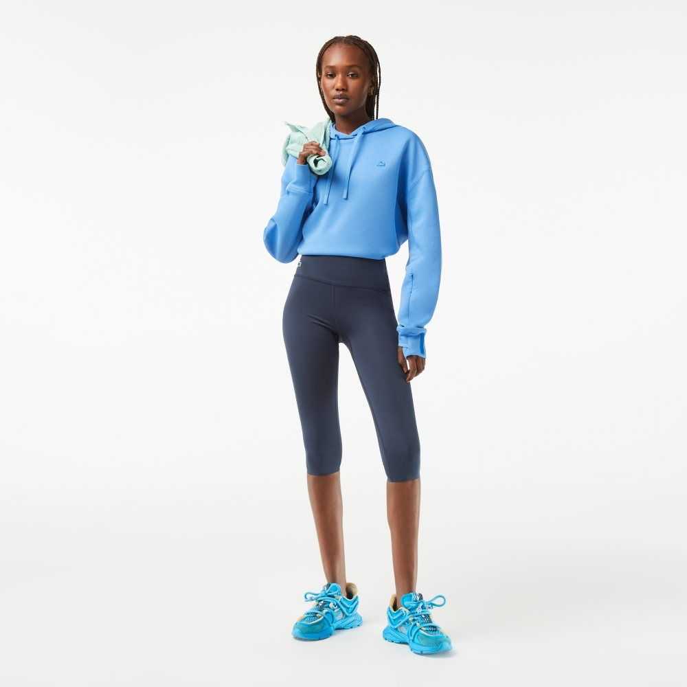 Blue Lacoste SPORT Plain Cropped Leggings | KBUCRY-184