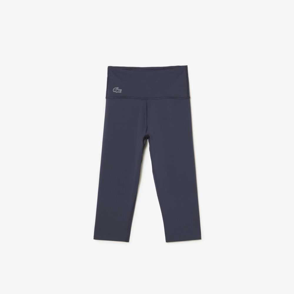 Blue Lacoste SPORT Plain Cropped Leggings | KBUCRY-184