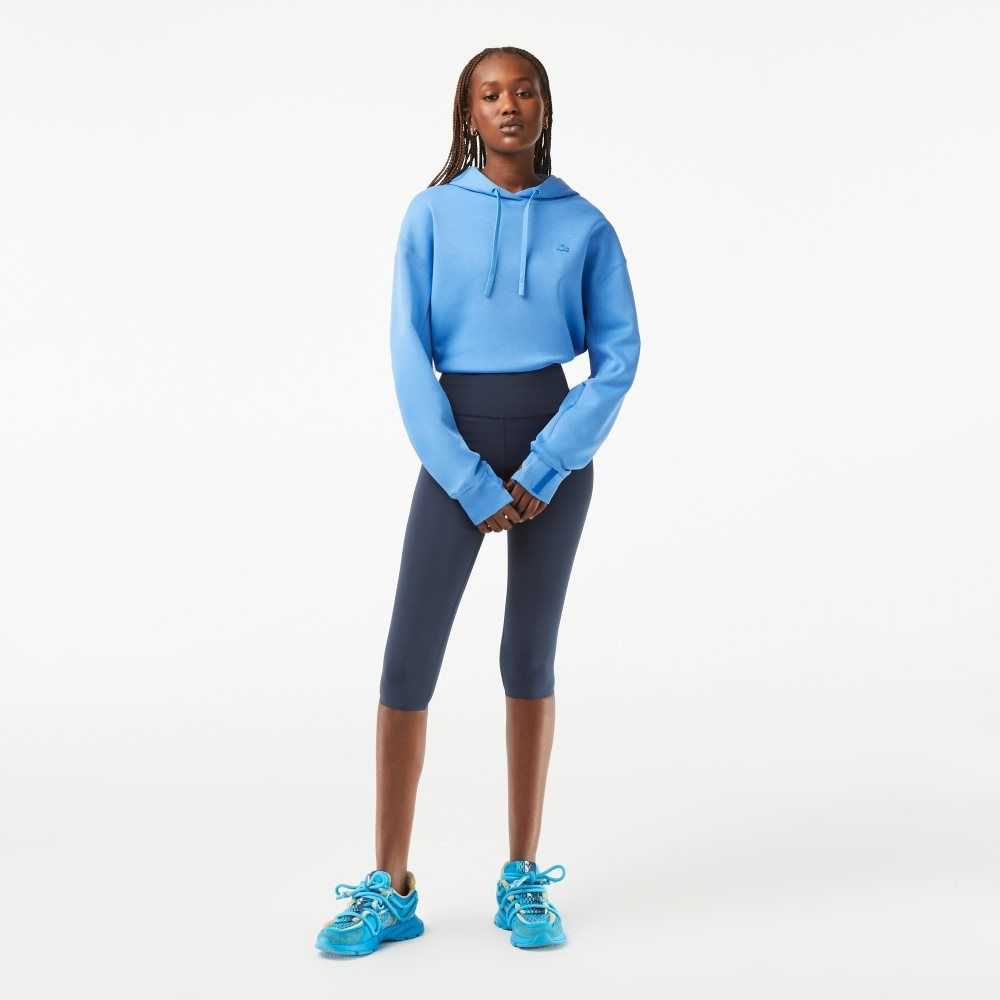 Blue Lacoste SPORT Plain Cropped Leggings | KBUCRY-184