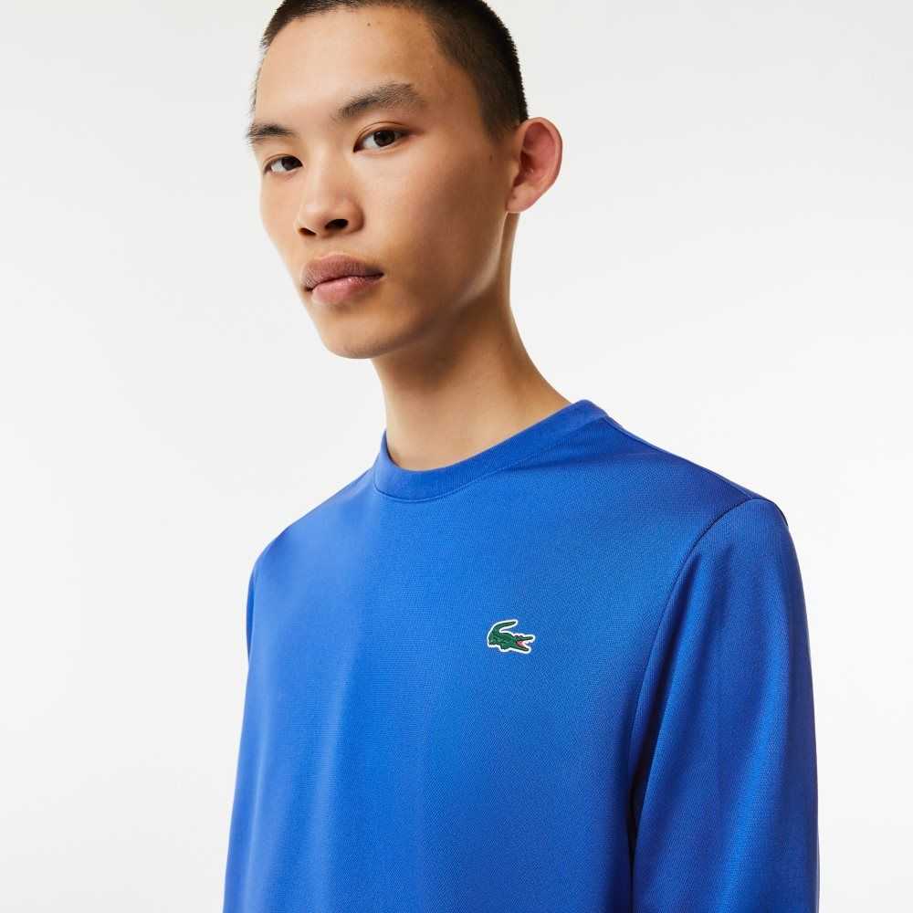 Blue Lacoste SPORT Printed Tennis Sweatshirt | PGNMDZ-795