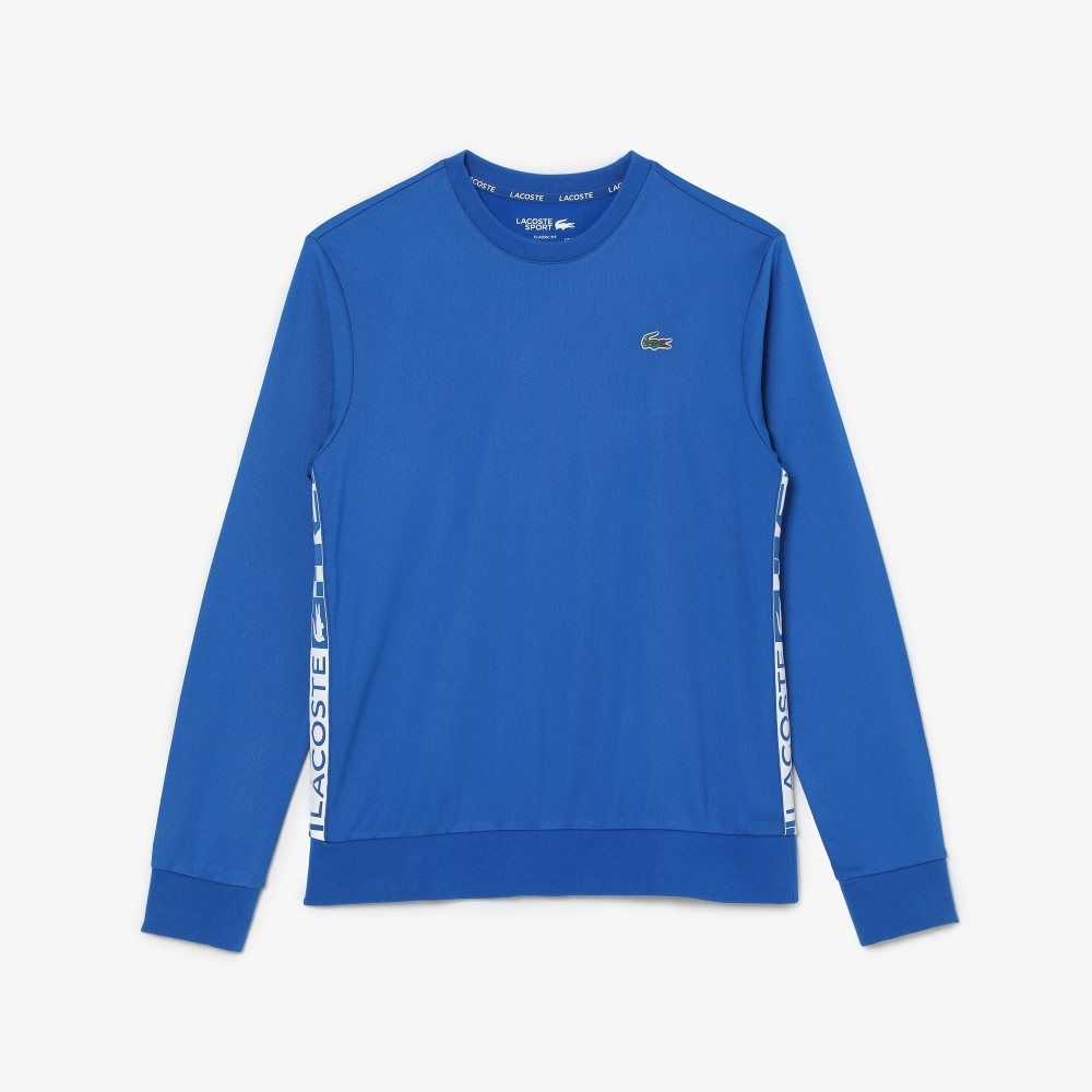 Blue Lacoste SPORT Printed Tennis Sweatshirt | PGNMDZ-795