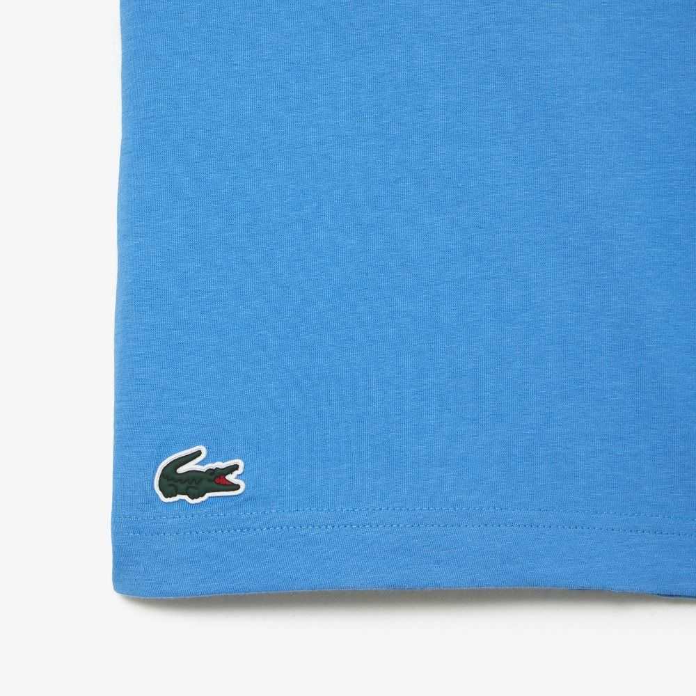 Blue Lacoste SPORT Regular Fit Organic Cotton T-Shirt | OVAEYW-402