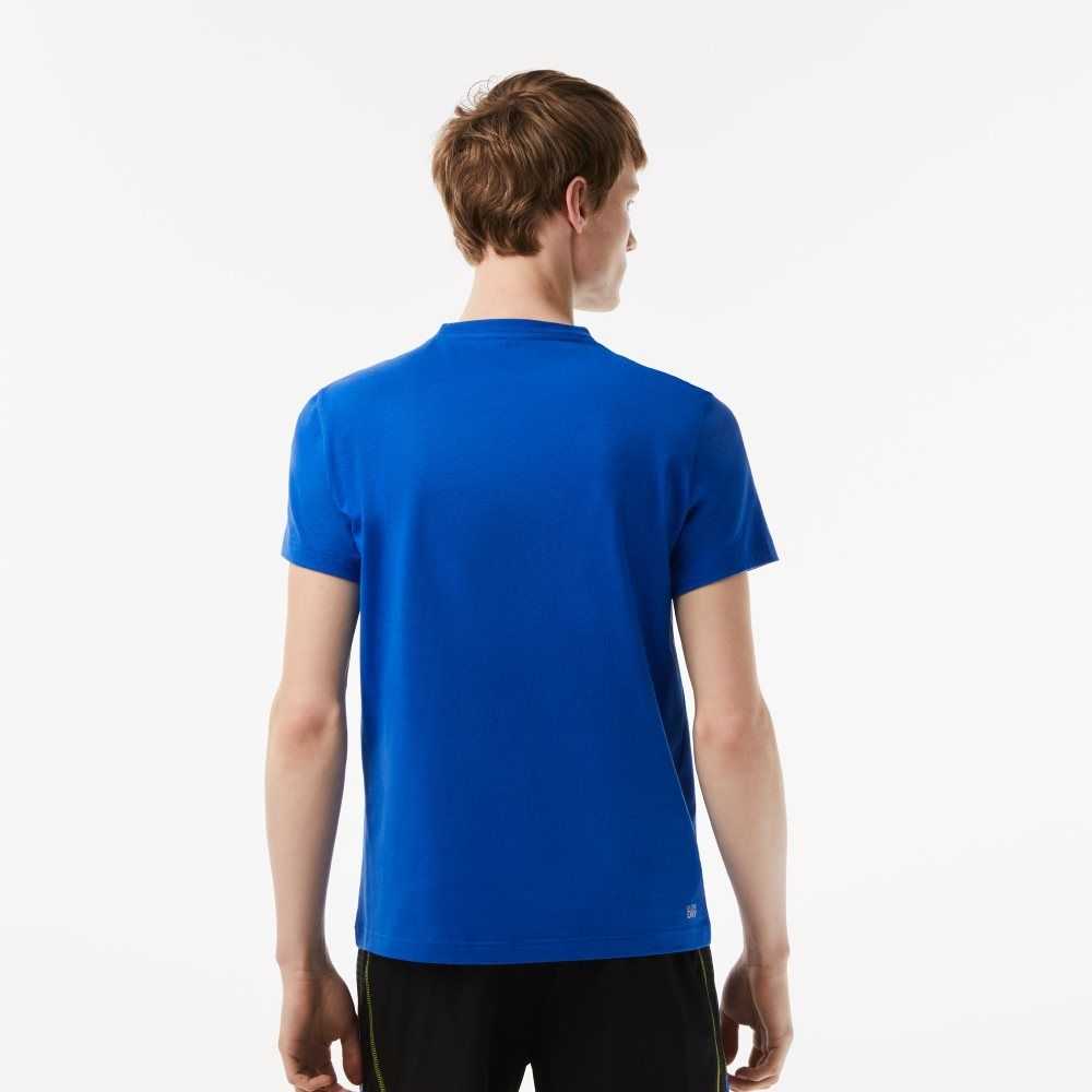 Blue Lacoste SPORT Regular Fit T-Shirt with Contrast Branding | YHIRBN-150