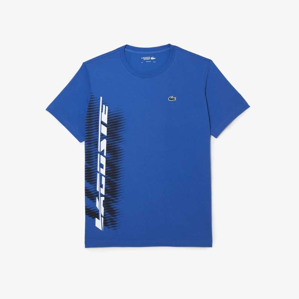 Blue Lacoste SPORT Regular Fit T-Shirt with Contrast Branding | YHIRBN-150