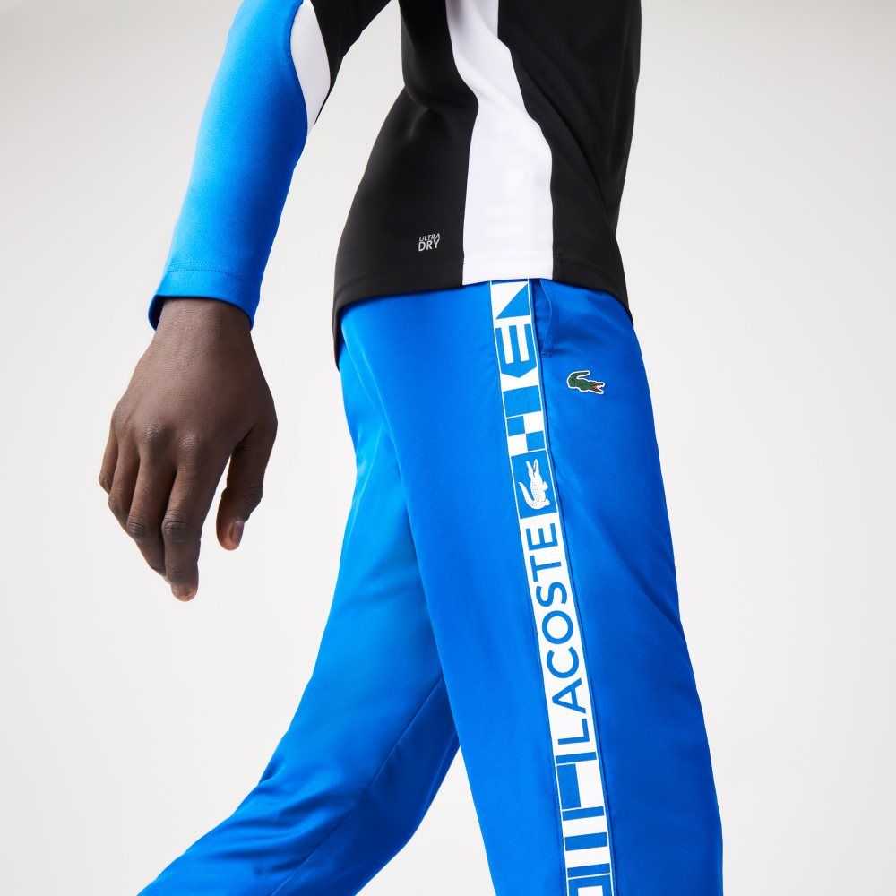 Blue Lacoste SPORT Side Prints Tennis Trackpants | TIERYW-052