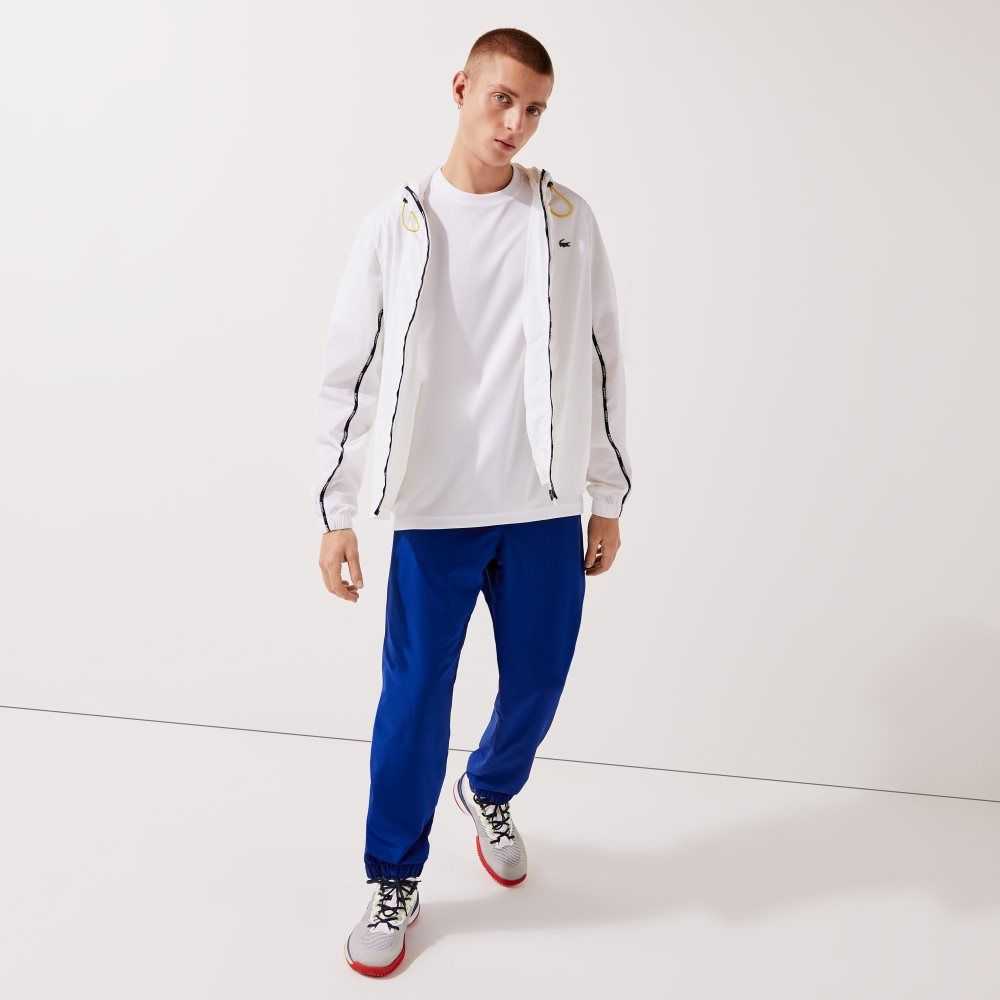 Blue Lacoste SPORT Tennis Diamond Weave Taffeta Trackpants | HMPOLT-782