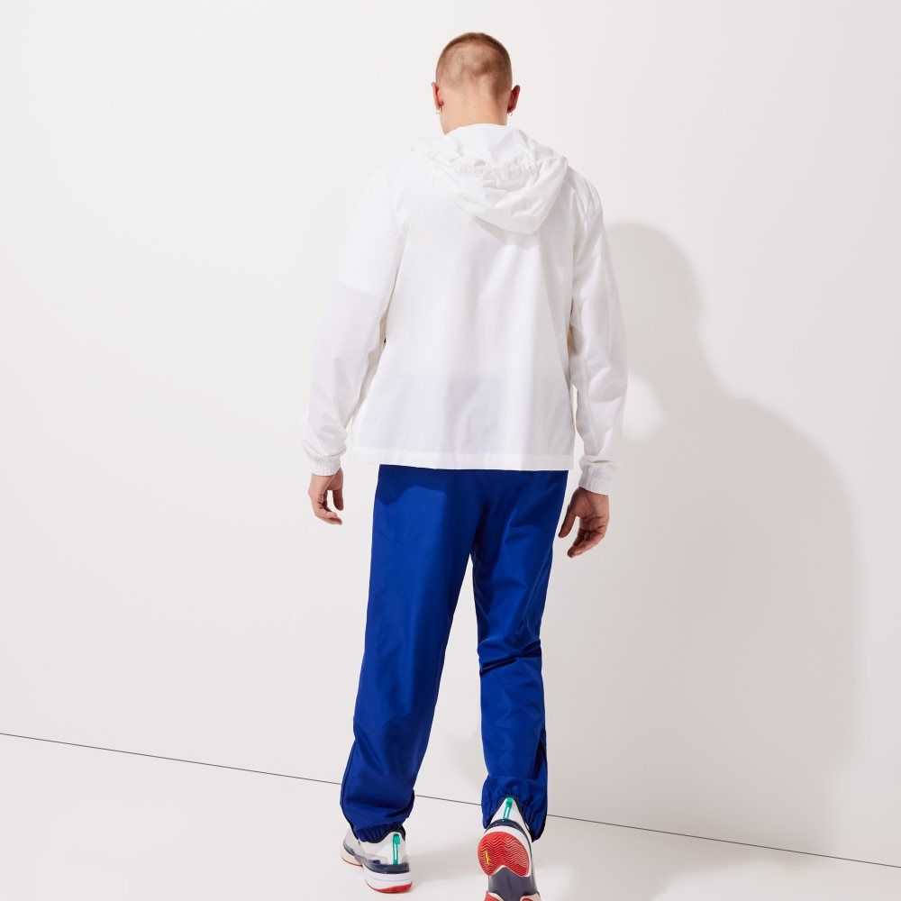 Blue Lacoste SPORT Tennis Diamond Weave Taffeta Trackpants | HMPOLT-782