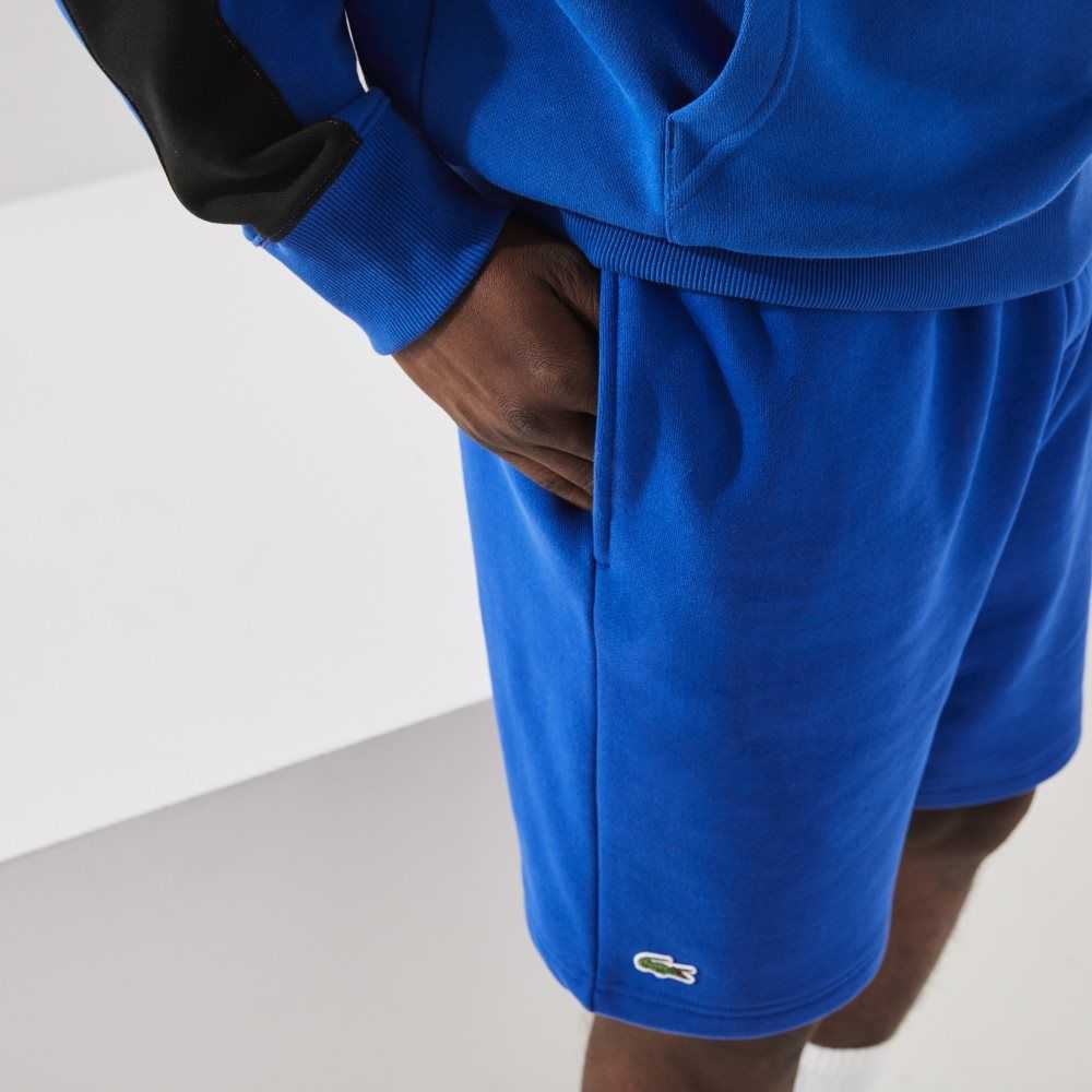 Blue Lacoste SPORT Tennis Fleece Shorts | BVPQRU-265