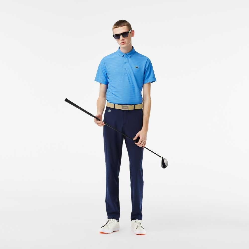 Blue Lacoste SPORT Textured Breathable Golf Polo | UDRHZA-215