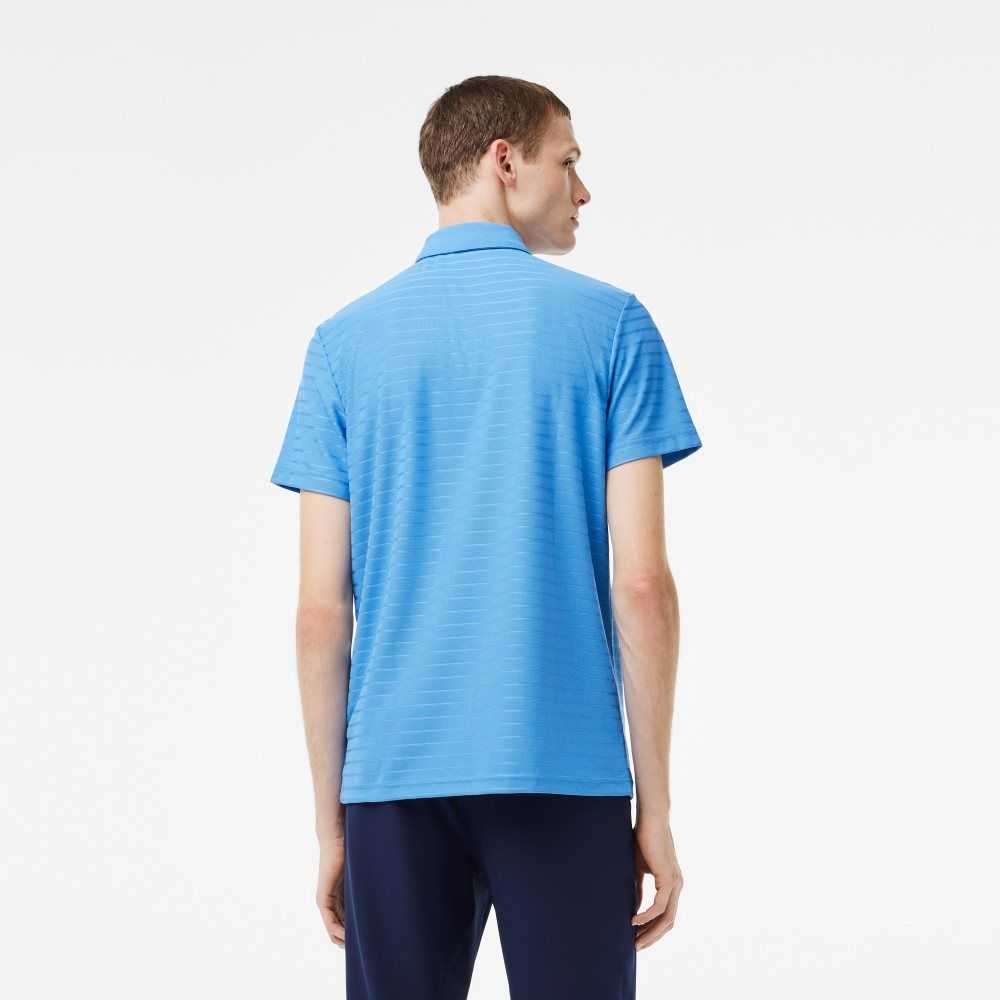 Blue Lacoste SPORT Textured Breathable Golf Polo | UDRHZA-215