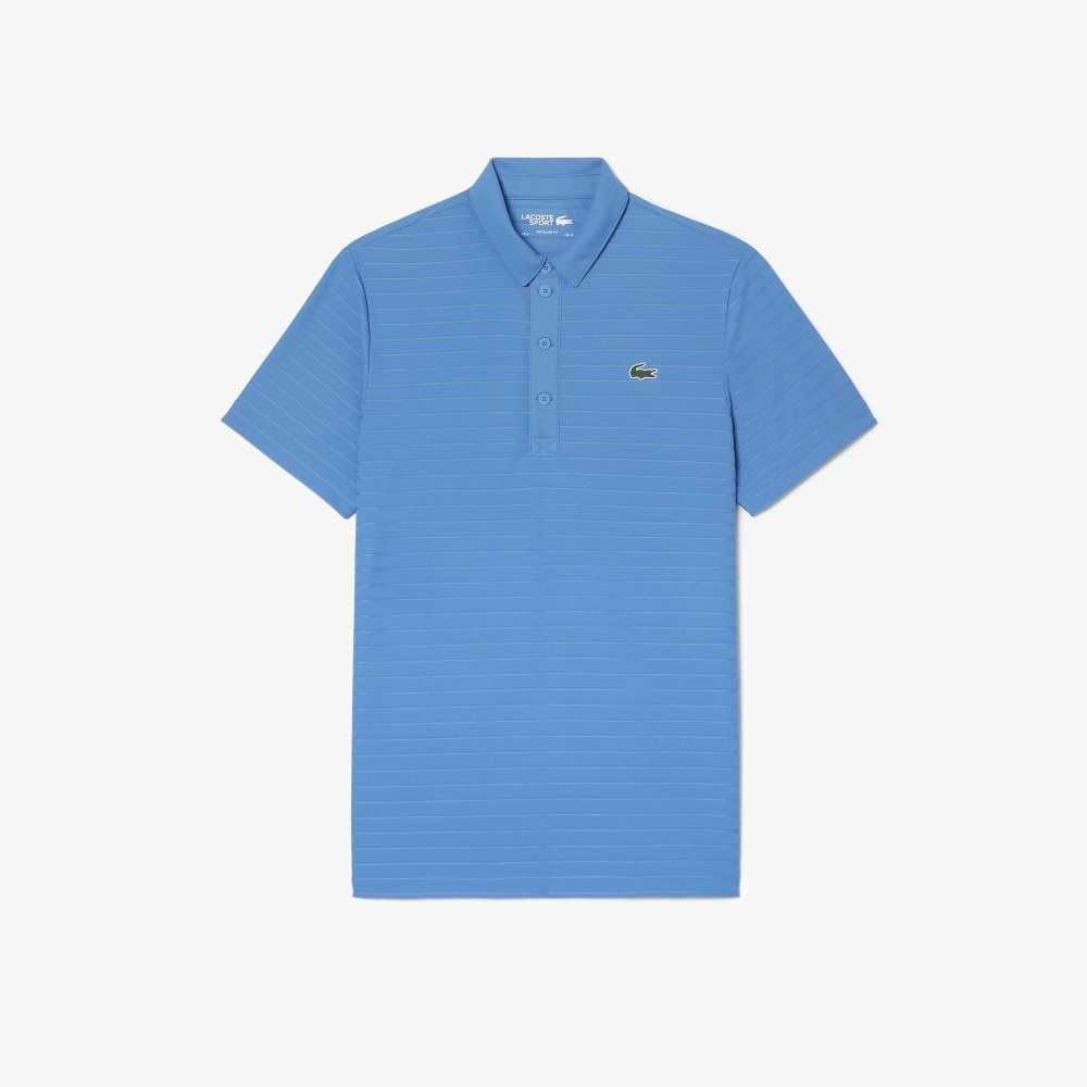 Blue Lacoste SPORT Textured Breathable Golf Polo | UDRHZA-215