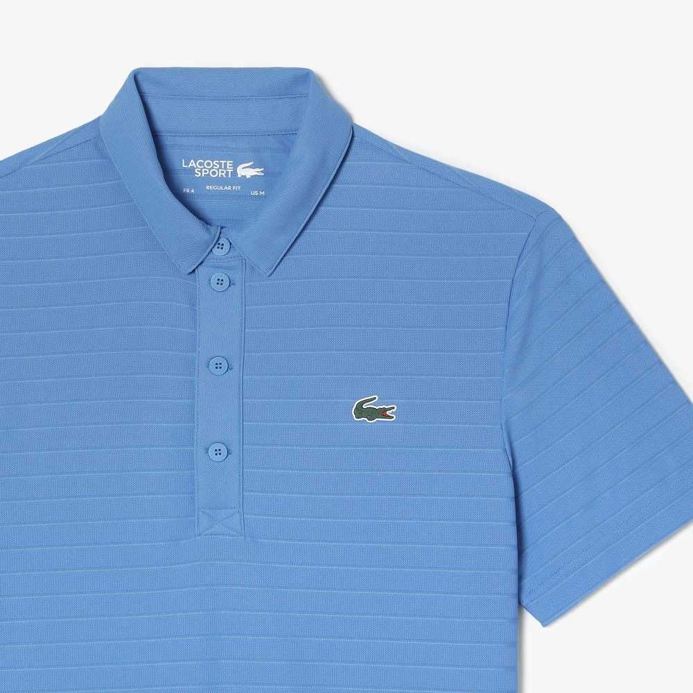 Blue Lacoste SPORT Textured Breathable Golf Polo | UDRHZA-215