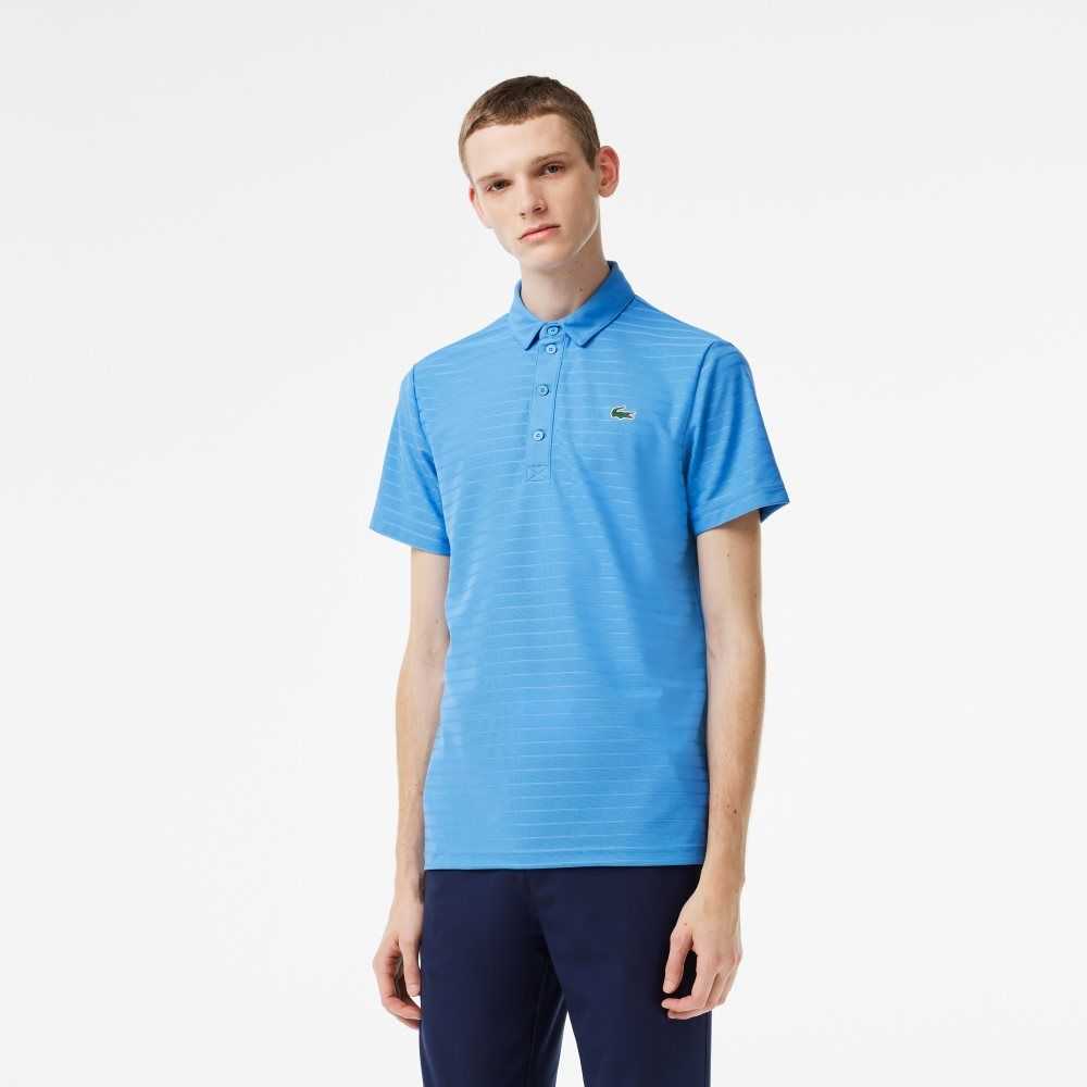 Blue Lacoste SPORT Textured Breathable Golf Polo | UDRHZA-215