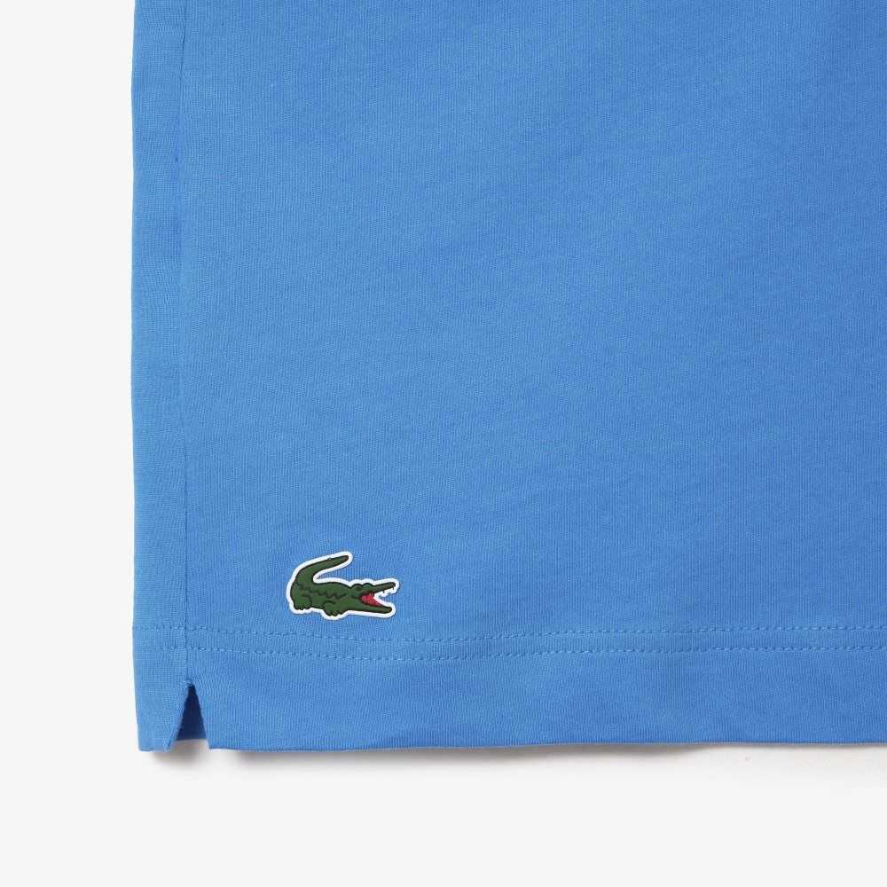 Blue Lacoste SPORT x Novak Djokovic Printed T-Shirt | HLFAEZ-873