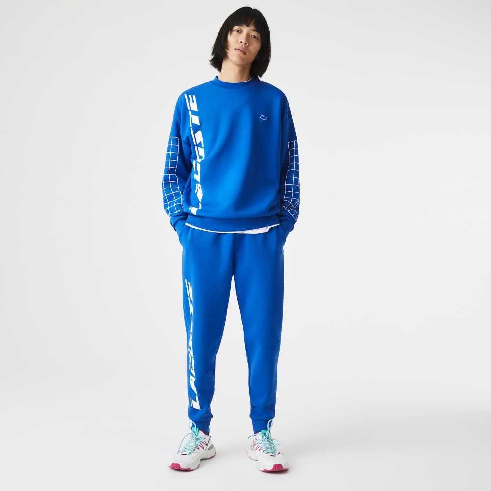 Blue Lacoste Slim Fit Branded Trackpants | EVLAYC-491