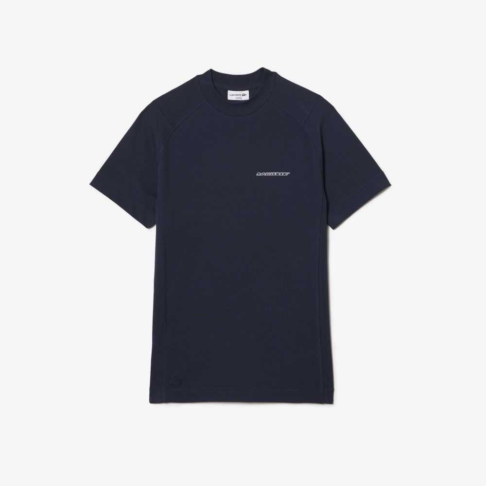 Blue Lacoste Slim Fit Organic Cotton Pique T-Shirt | HVKFUL-204