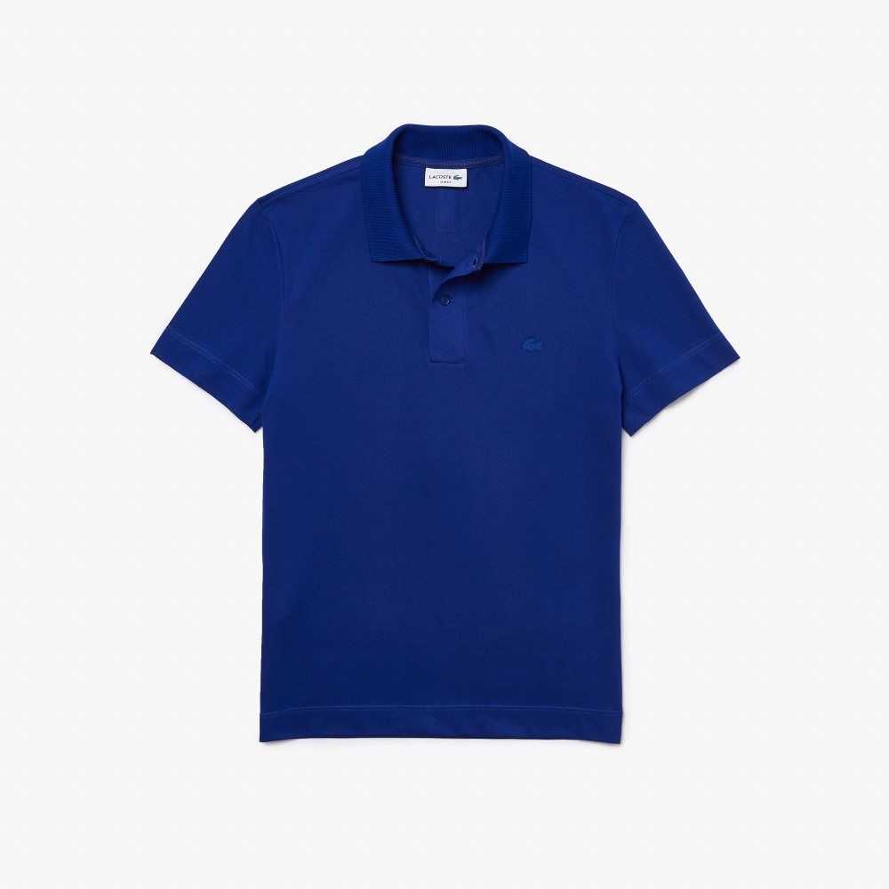 Blue Lacoste Slim Fit Organic Stretch Cotton Pique Polo | LZQNUG-538