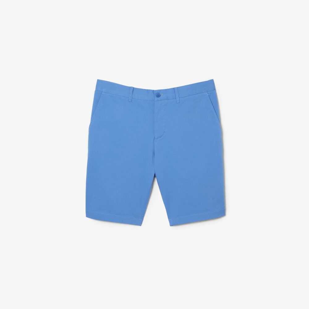 Blue Lacoste Slim Fit Stretch Cotton Bermuda Shorts | ITCYMD-695