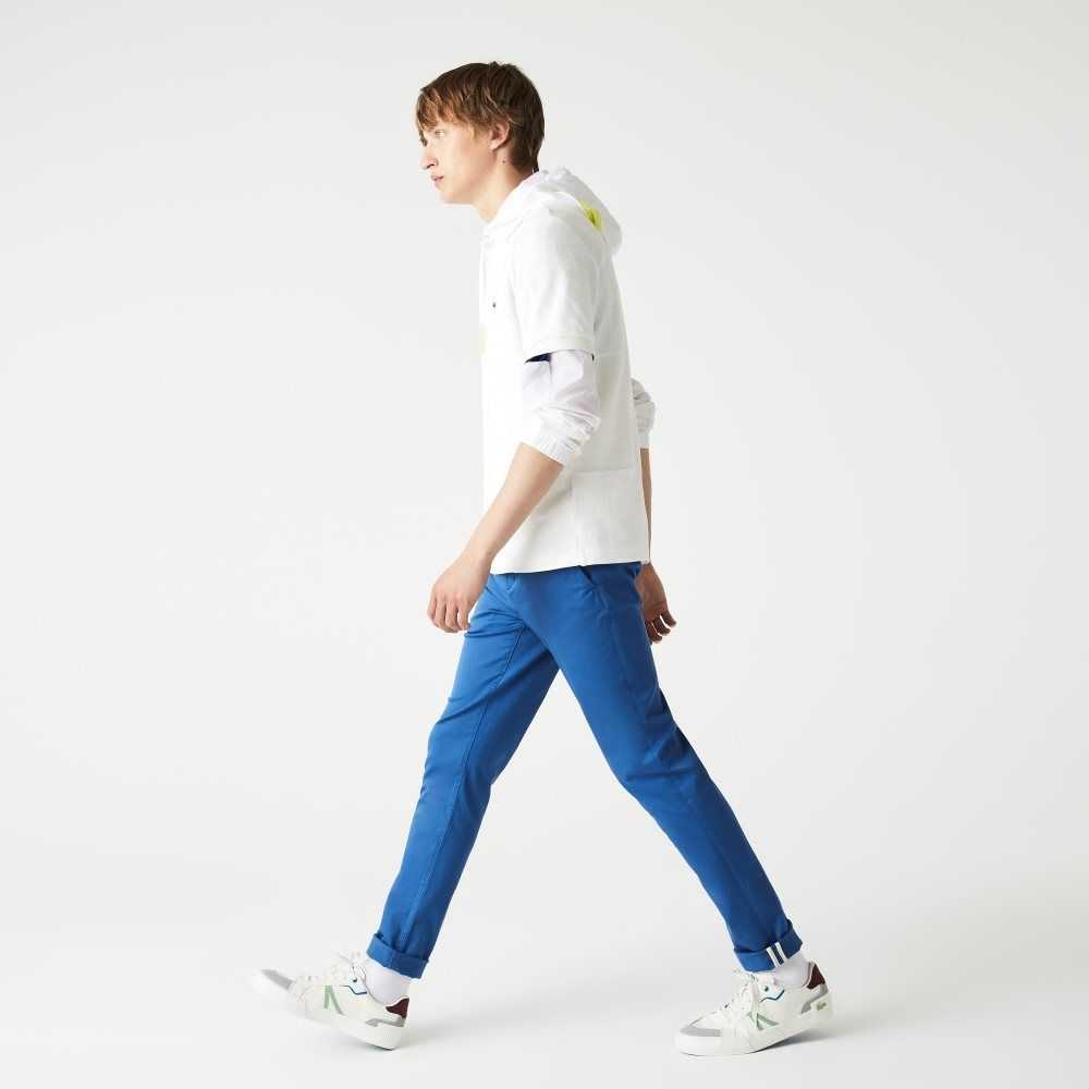 Blue Lacoste Slim Fit Stretch Cotton Pants | AENXJO-128