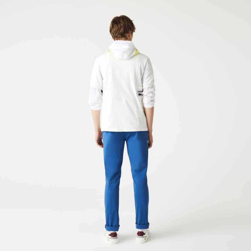 Blue Lacoste Slim Fit Stretch Cotton Pants | AENXJO-128