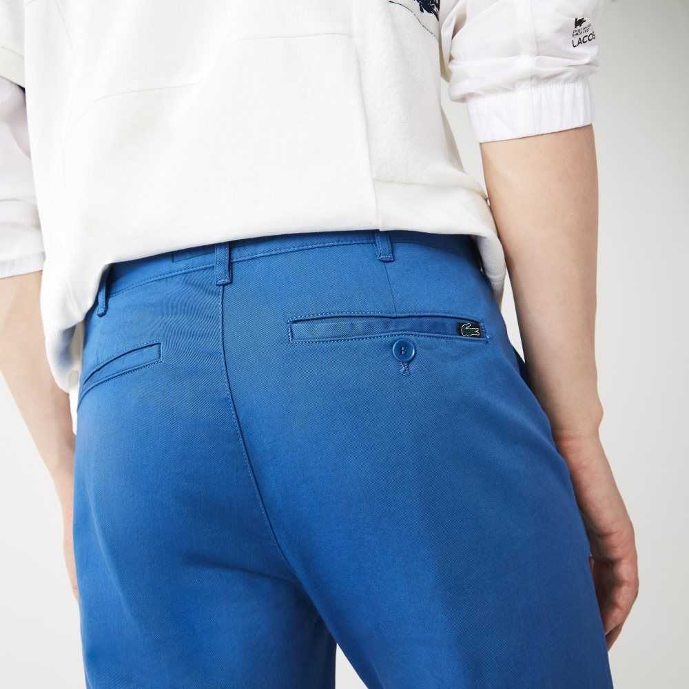 Blue Lacoste Slim Fit Stretch Cotton Pants | AENXJO-128