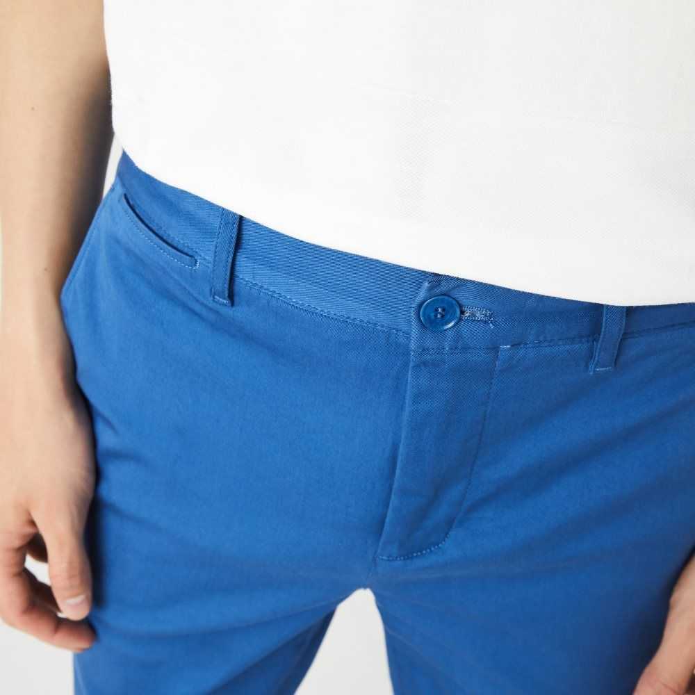 Blue Lacoste Slim Fit Stretch Cotton Pants | AENXJO-128