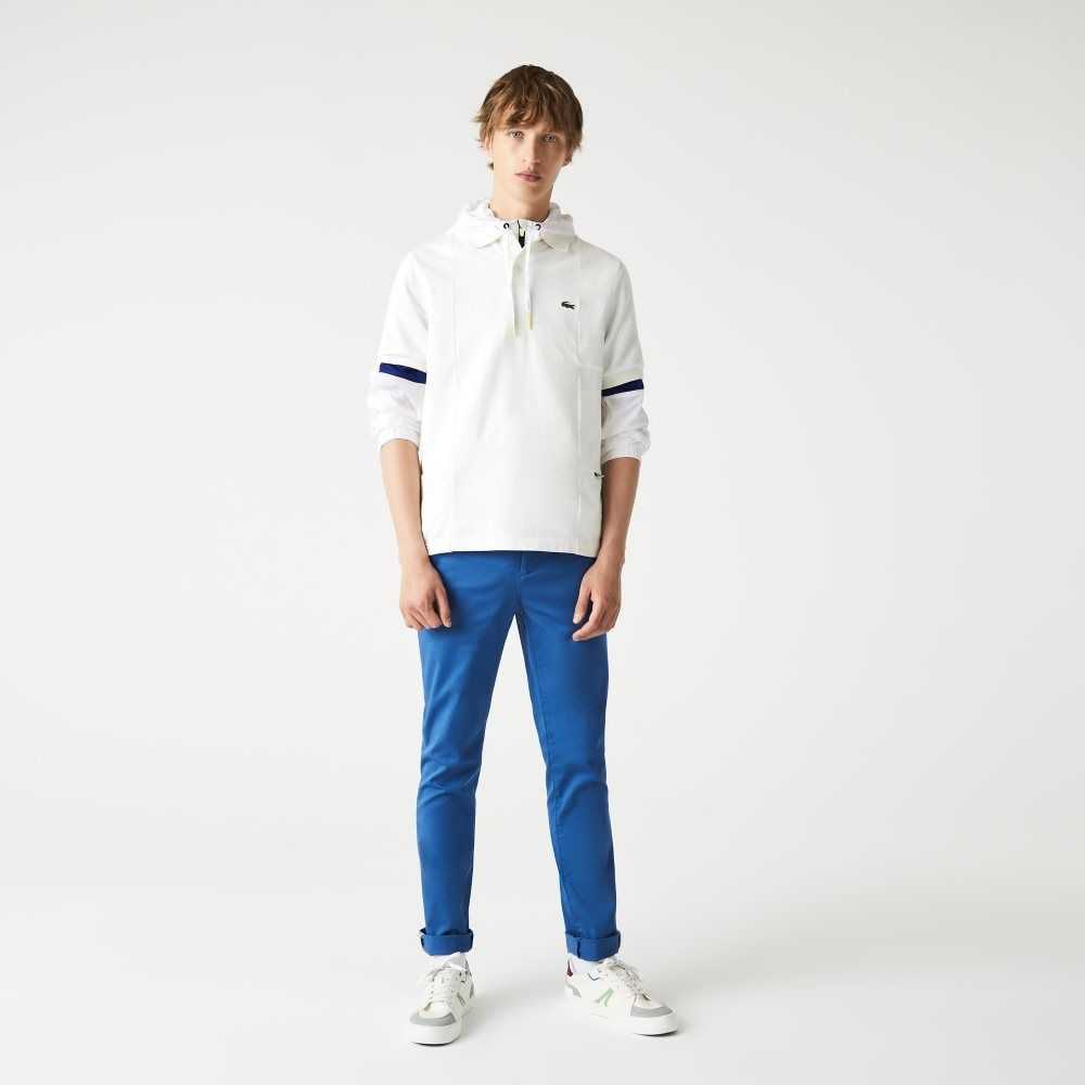 Blue Lacoste Slim Fit Stretch Cotton Pants | AENXJO-128