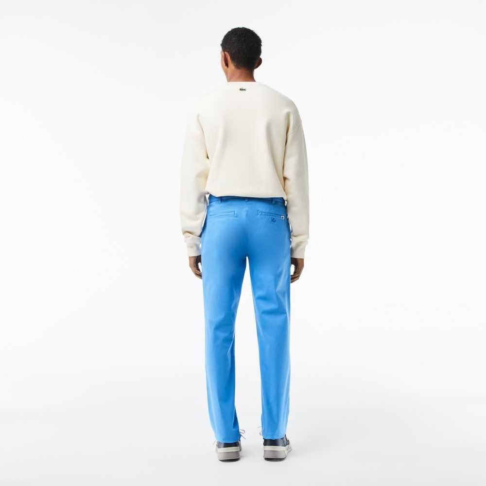 Blue Lacoste Slim Fit Stretch Cotton Pants | GYILUA-905